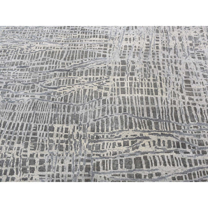 8'10"X12'2" Cloud Gray The Lost Branches Silk With Wool Hand Knotted Rug