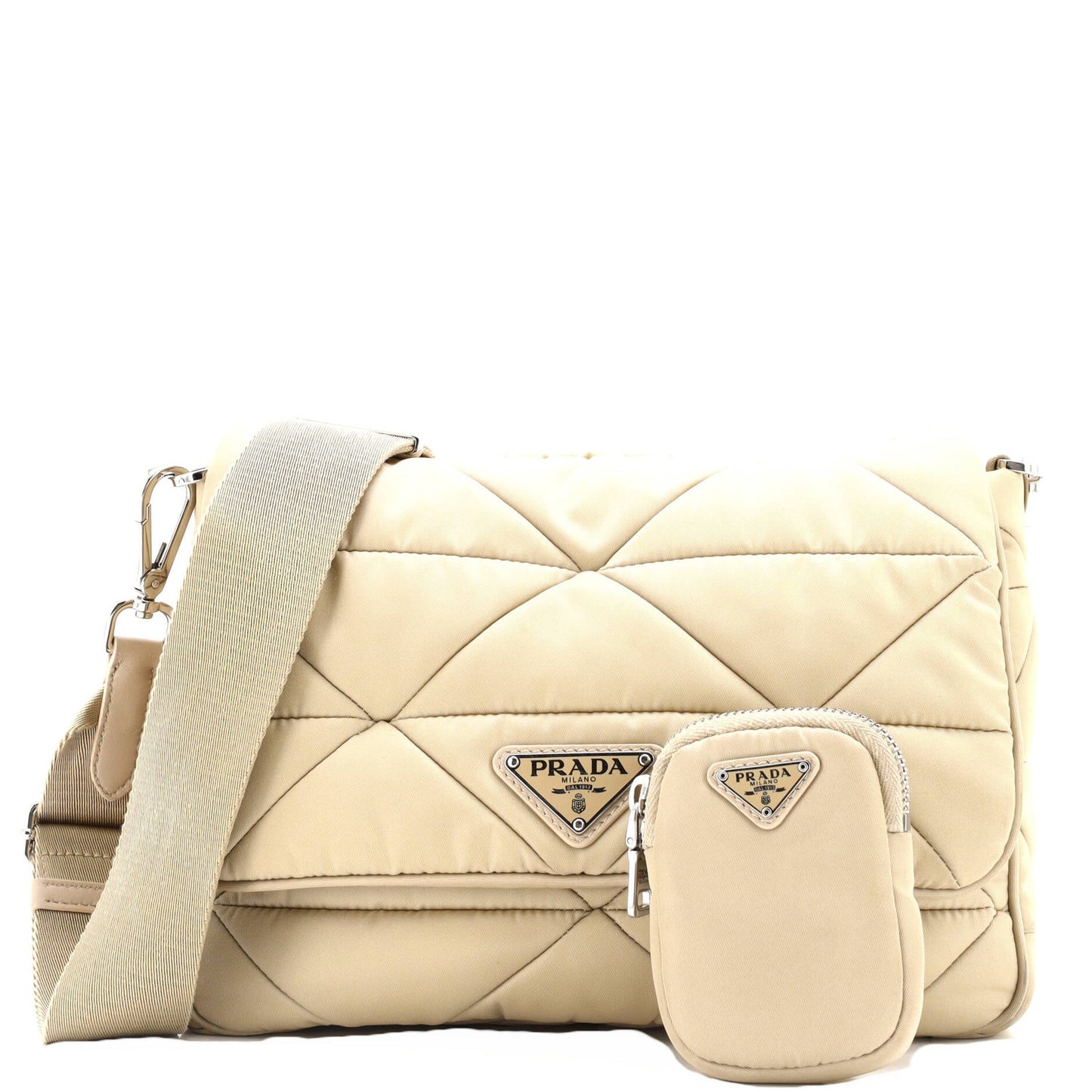 Prada Padded Flap Shoulder Bag Quilted Tessuto