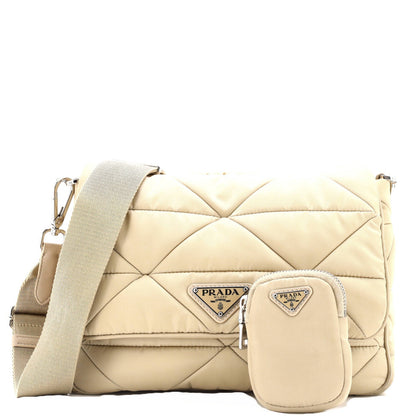 Prada Padded Flap Shoulder Bag Quilted Tessuto