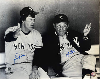 Yogi Berra & Lou Piniella Autographed Yankees 16X20 Baseball Photo (Psa)