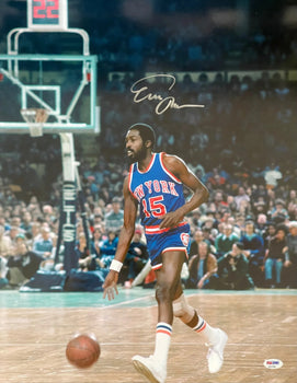 Earl Monroe Autographed 16X20 Basketball Photo (Psa)