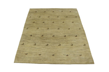Modern Gabbeh Wool Area Rug Thick Pile Tribal