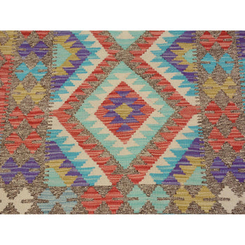 3'X4' Colorful Reversible Afghan Kilim Flat Weave Wool Hand Woven Rug