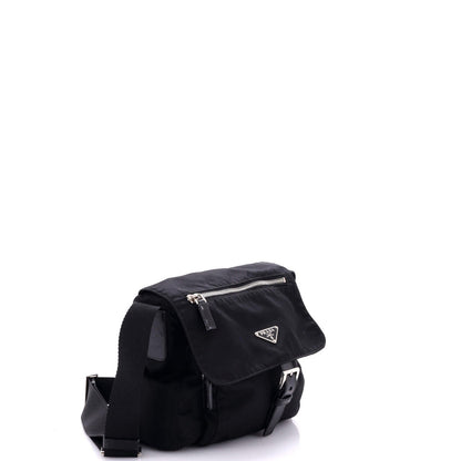 Prada Buckle Messenger Bag Tessuto Small