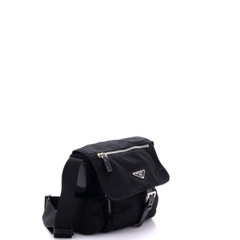 Prada Buckle Messenger Bag Tessuto Small