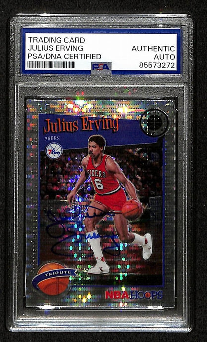 Julius Erving Hof Signed/Auto On Card 2019 Panini Hoops Card #293 Psa/Dna 198809