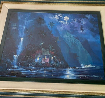 James Coleman Night Paradise 1997 Original Giclee On Canvas Print Signed Framed