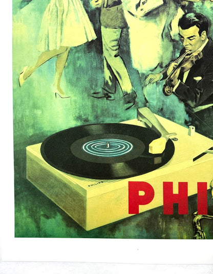 Philips Records Music Original Poster 1950 Musicians Singers Dancers