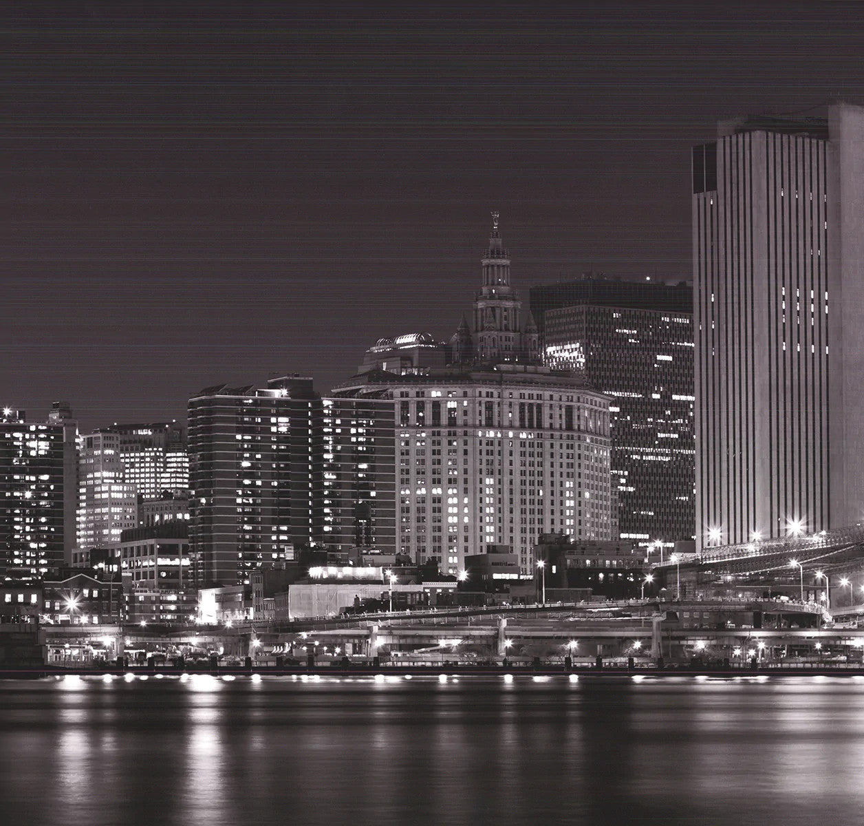 Artist Unknown Brooklyn Bridge " Offset Lithograph Photography Bla