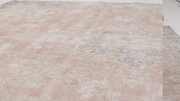 9X11 ft Antique Oriental Rug Distressed Vintage