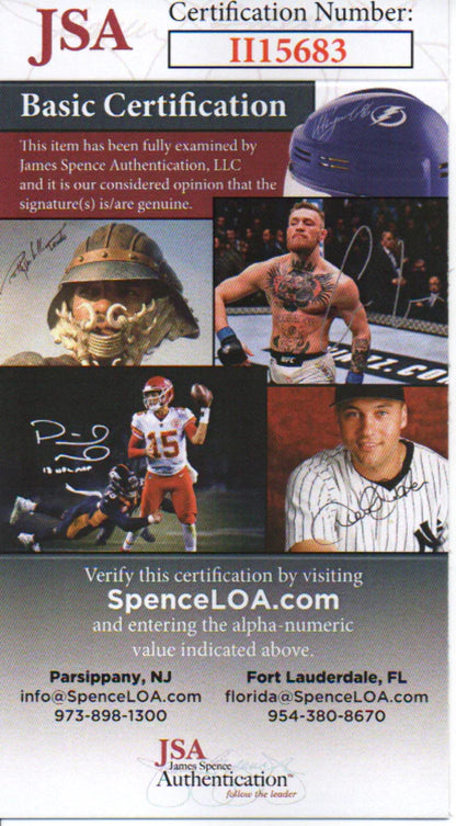 Tommy Byrne Autographed Hand Filled Out Survey Page (Jsa)