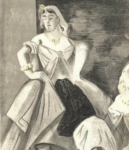 Lena Leclercq Les Femmes Dans L'Atelier Iv " Lithograph Vintage