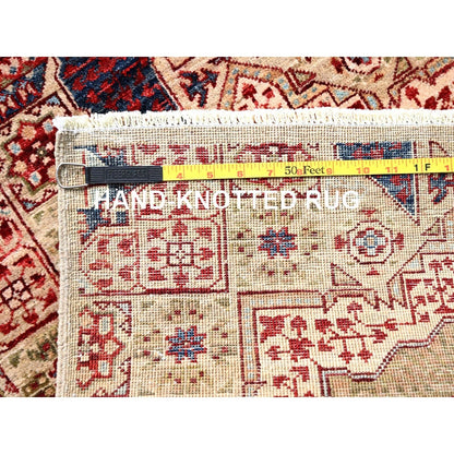 2'3"X24'8"White Soft Wool Mamluk Design Hand Knotted Xl Runner Rug