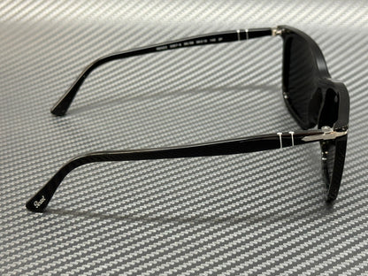 PERSOL PO3357S 95 58 RENZO Black Green Polarized Unisex 56 mm Sunglasses