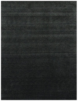 Solid Charcoal Hand-Loomed 9X12 Gabbeh Wool Rug