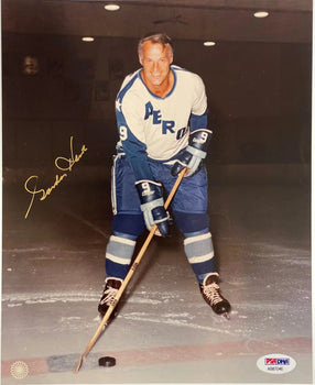 Gordie Howe Autographed 8X10 Photo Houston Aeros (Psa)