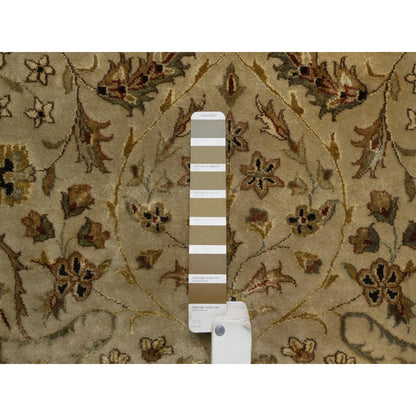 8'X10' Brown Kishoon Design New Zealand Wool With Silk Hand Knotted Rug