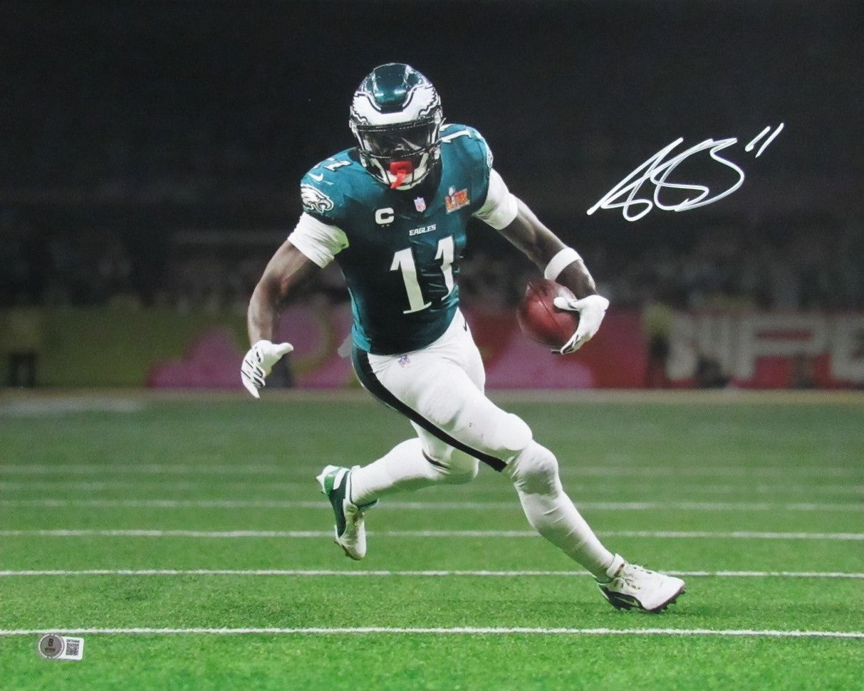 A.J. Brown Philadelphia Eagles Autographed 16X20 Super Bowl 59 Photo Beckett 637