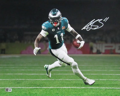 A.J. Brown Philadelphia Eagles Autographed 16X20 Super Bowl 59 Photo Beckett 637