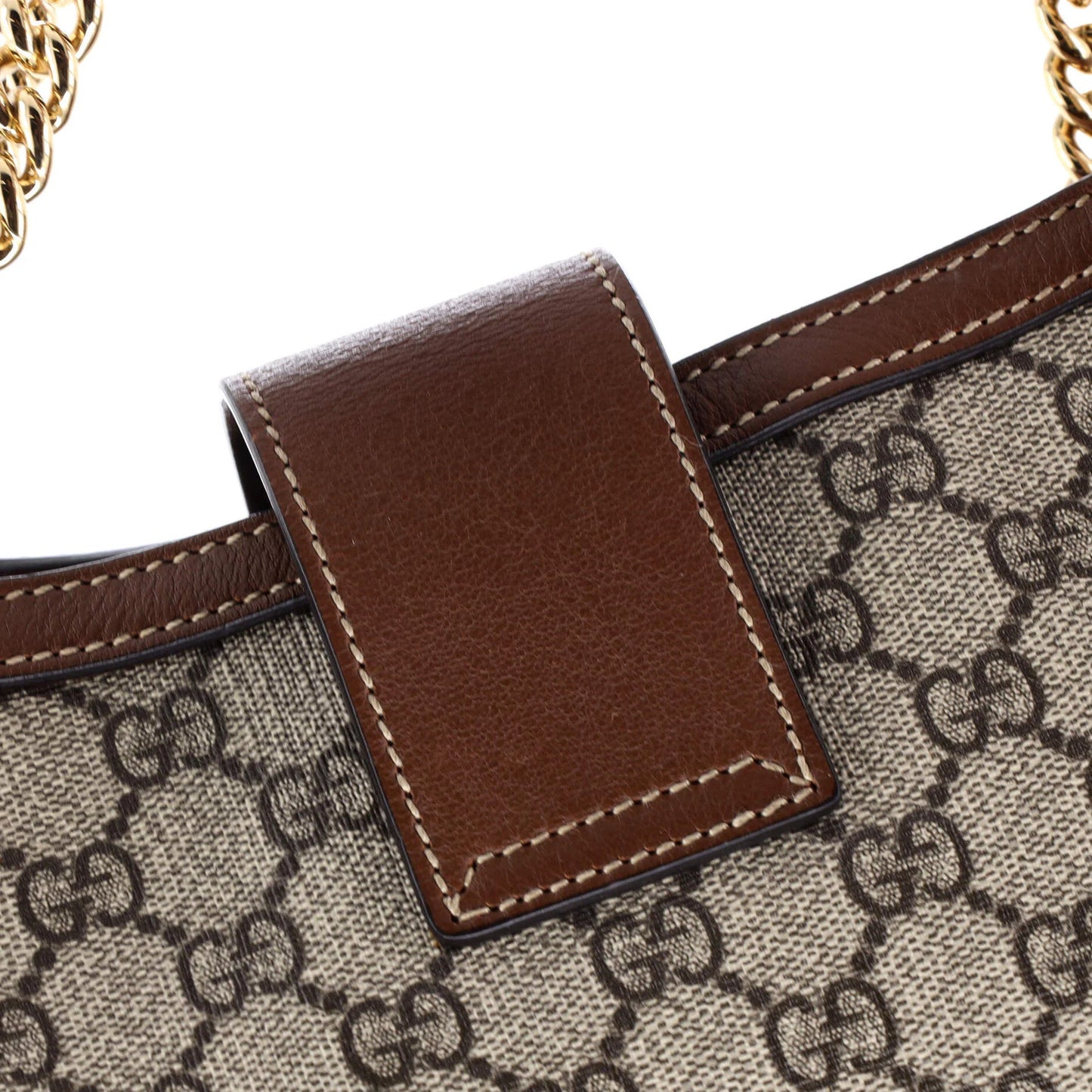 Gucci Padlock Chain Tote Gg Coated Canvas With Leather Medium