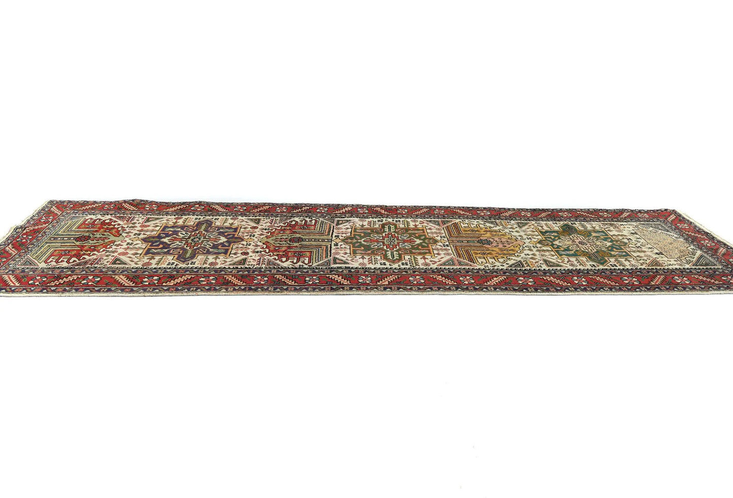 Hand-Knotted Wool Oriental Runner Rug 3X12 ft