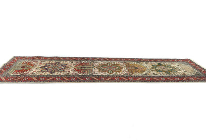 Hand-Knotted Wool Oriental Runner Rug 3X12 ft