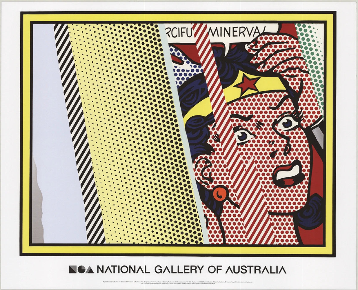 Multico ROY LICHTENSTEIN Reflections on Minerva 23.25" x 29" Poster 2013 Pop Art