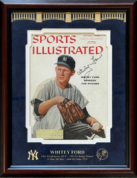 Whitey Ford Autographed Sports Illustrated Magazine September 10 1956 Framed