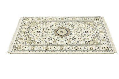 Indo-Nain Hand-Knotted Wool Oriental Rug Classic