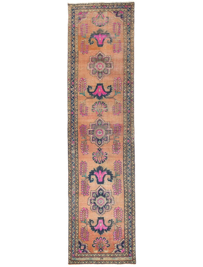 Distressed Tribal Oriental Runner Rug Handmade