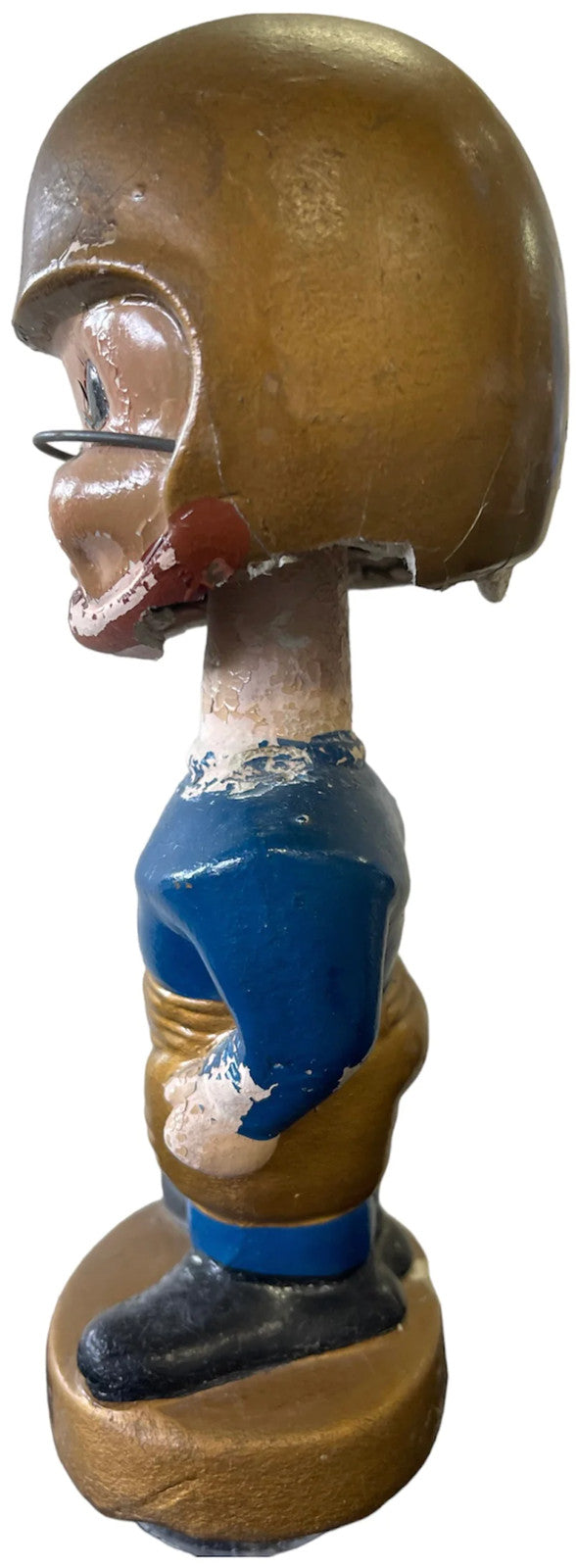 1960'S Notre Dame Mascot Vintage Bobble Head Nodder Gold Base