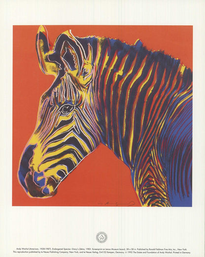 Andy Warhol Endangered Species: Grevy'S Zebra " Offset Lithograph 19