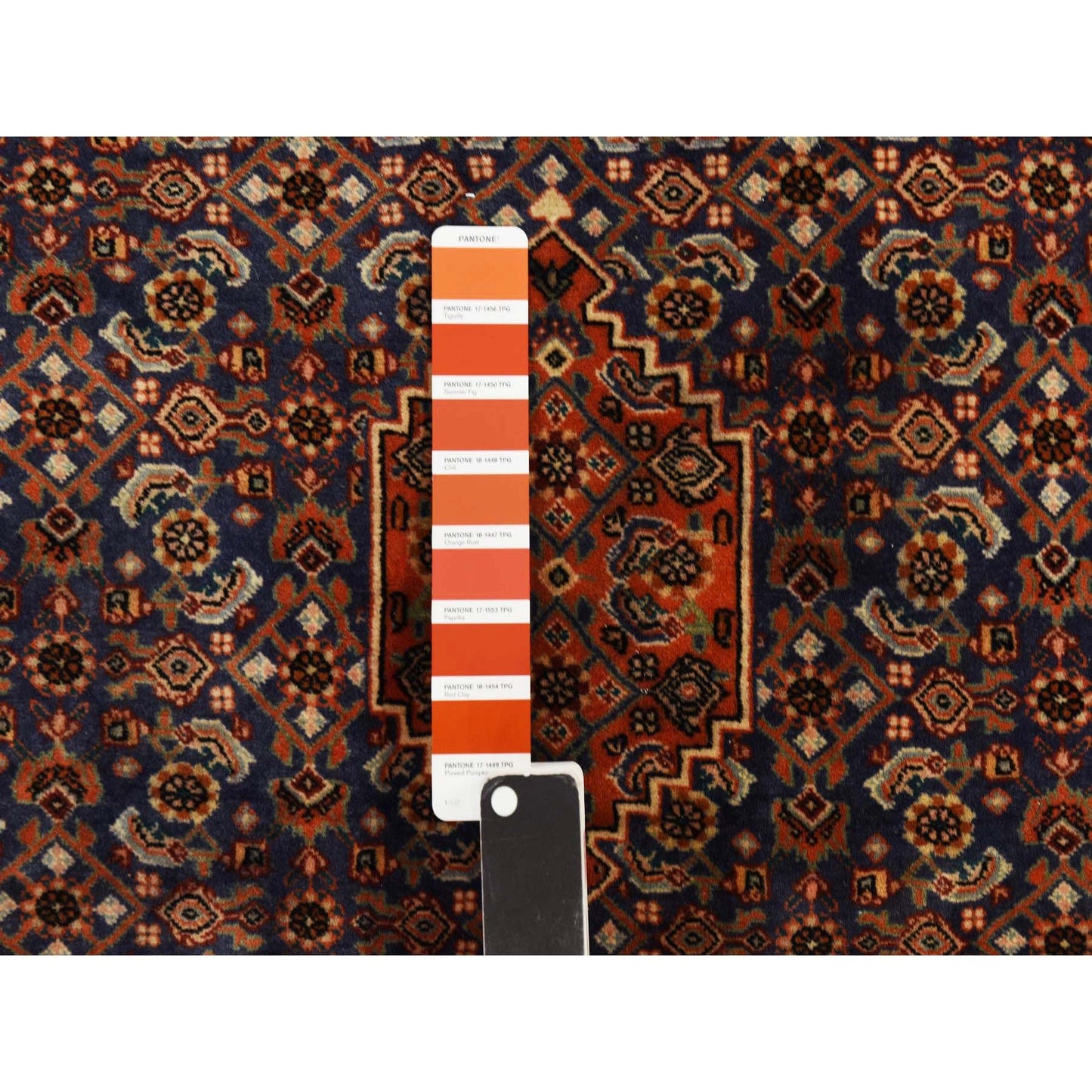 2'4"X2'4" Blue Vintage Zoroastrian Wool Hand Knotted 300 Kpsi Square Rug