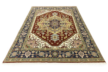 Farmho Rusty Red Geometric Heriz Serapi Oriental