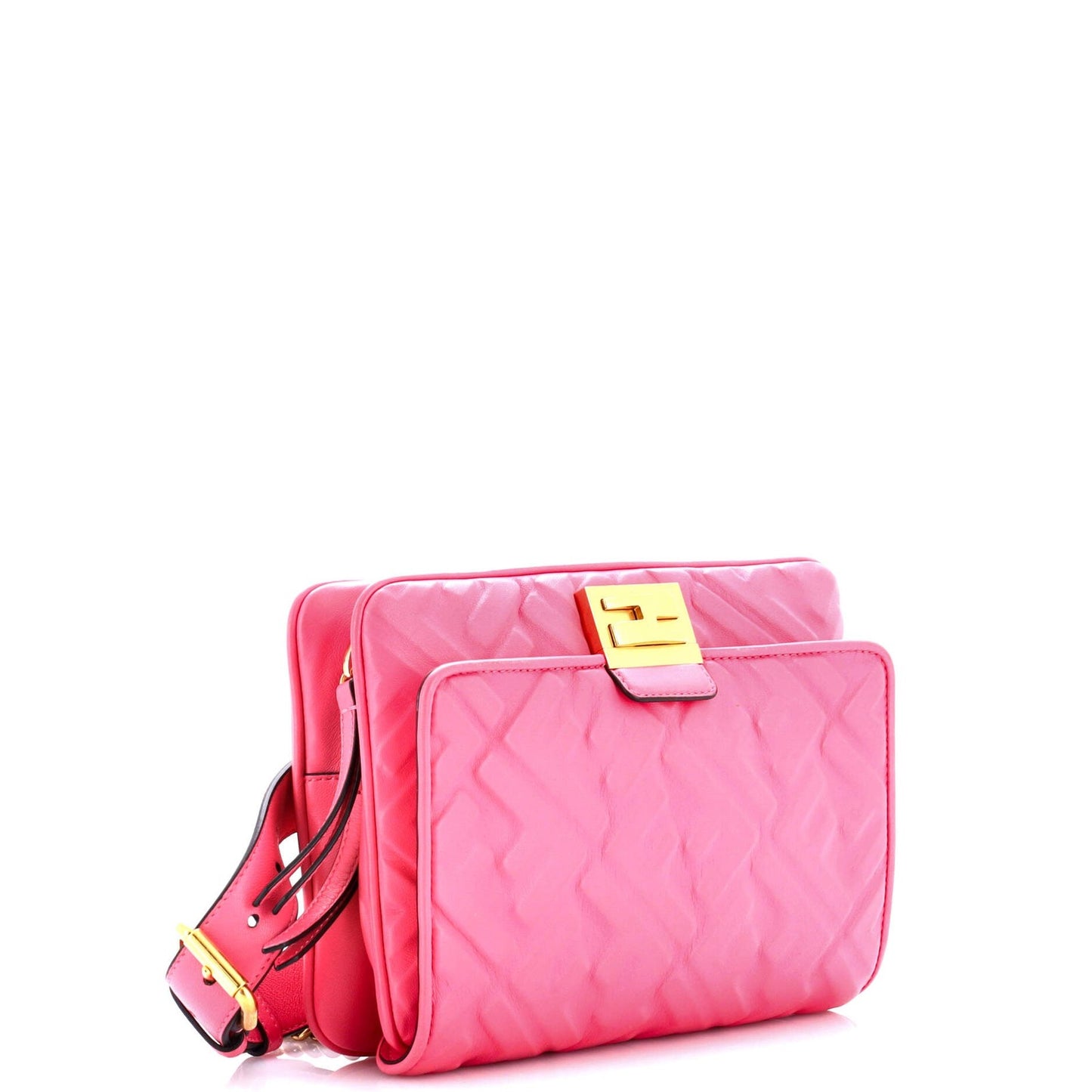 Fendi Upside Down Bag Zucca Embossed Leather