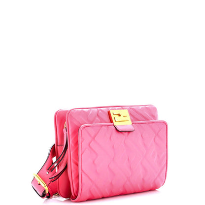 Fendi Upside Down Bag Zucca Embossed Leather