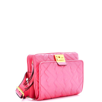 Fendi Upside Down Bag Zucca Embossed Leather