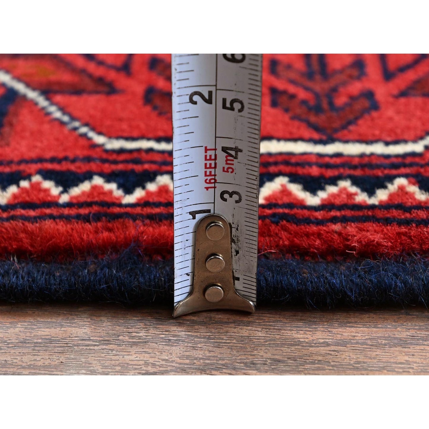 4'X6'4" Red Afghan Khamyab Tribal Medallions Design Wool Hand Knotted Rug