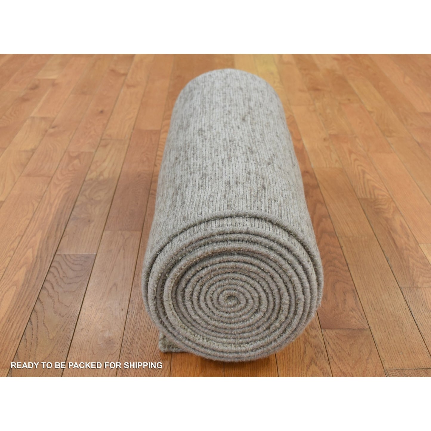 2'7"X18'2" Taupe Natural Colors Pure Wool Gabbeh Runner Hand Loomed Rug