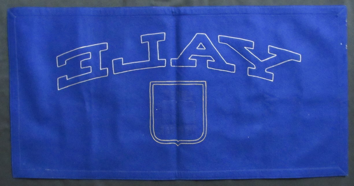Vintage Yale Blue Vintage  Felt Banner 34 Inches