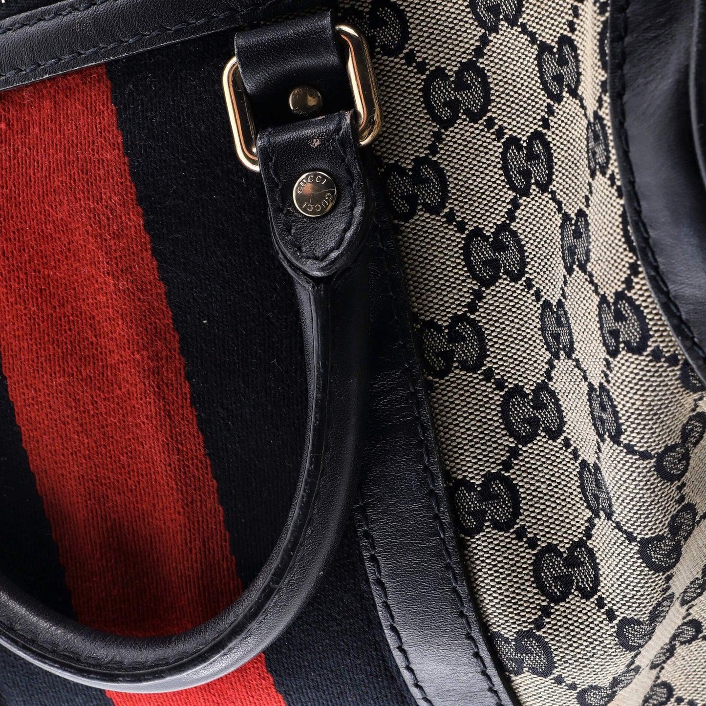 Gucci Vintage Web Boston Bag Gg Canvas Medium