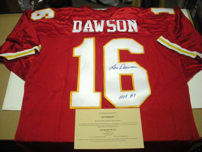 Len Dawson Kansas City Chiefs Hof W/Coa Signed