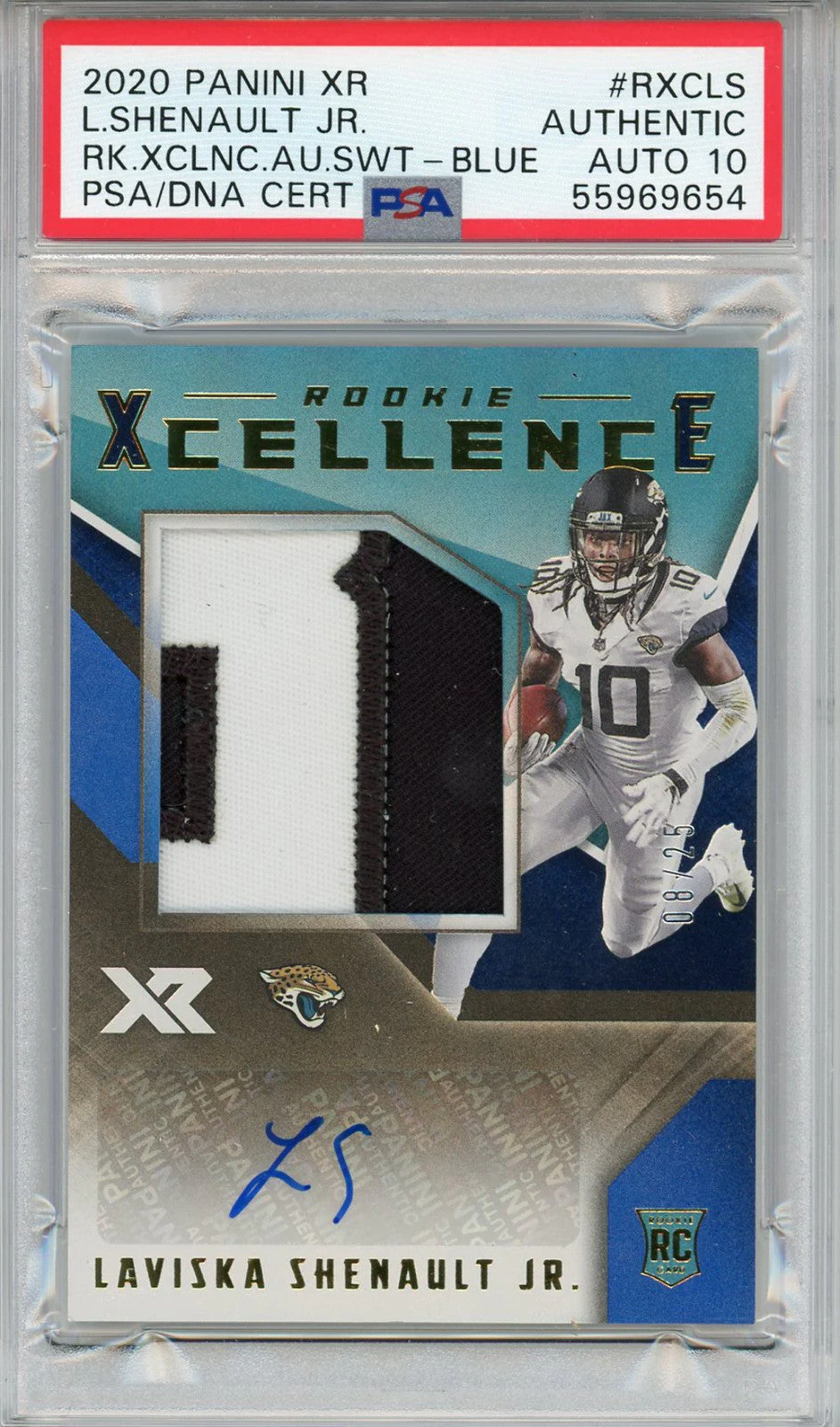 Laviska Shenault Jr. Autographed 2020 Panini Xr Excellence Jersey Rookie Card (P