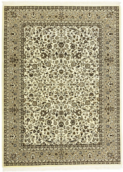 Handmade Cream Floral Kirman Rug 6X8 Oriental Carpet Bedroom Decor