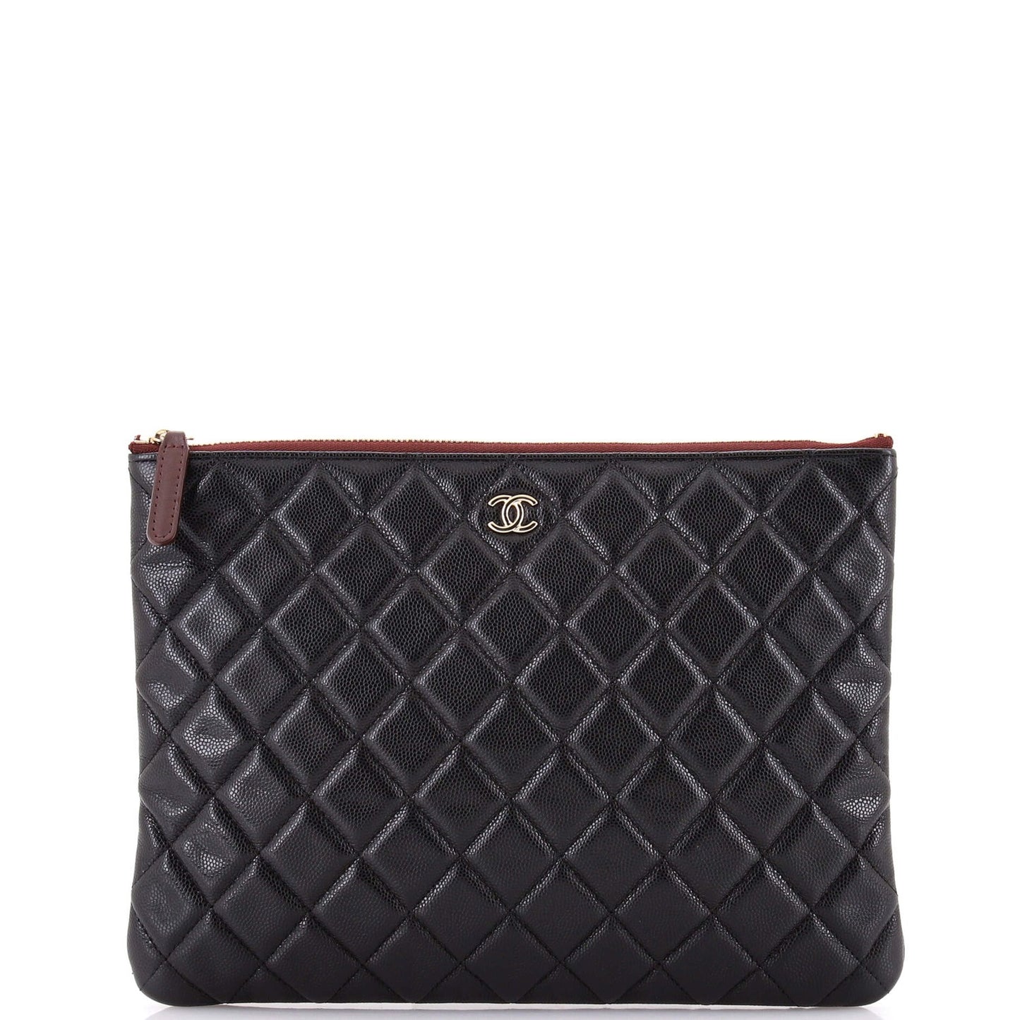 Chanel O Case Clutch Quilted Lambskin Medium