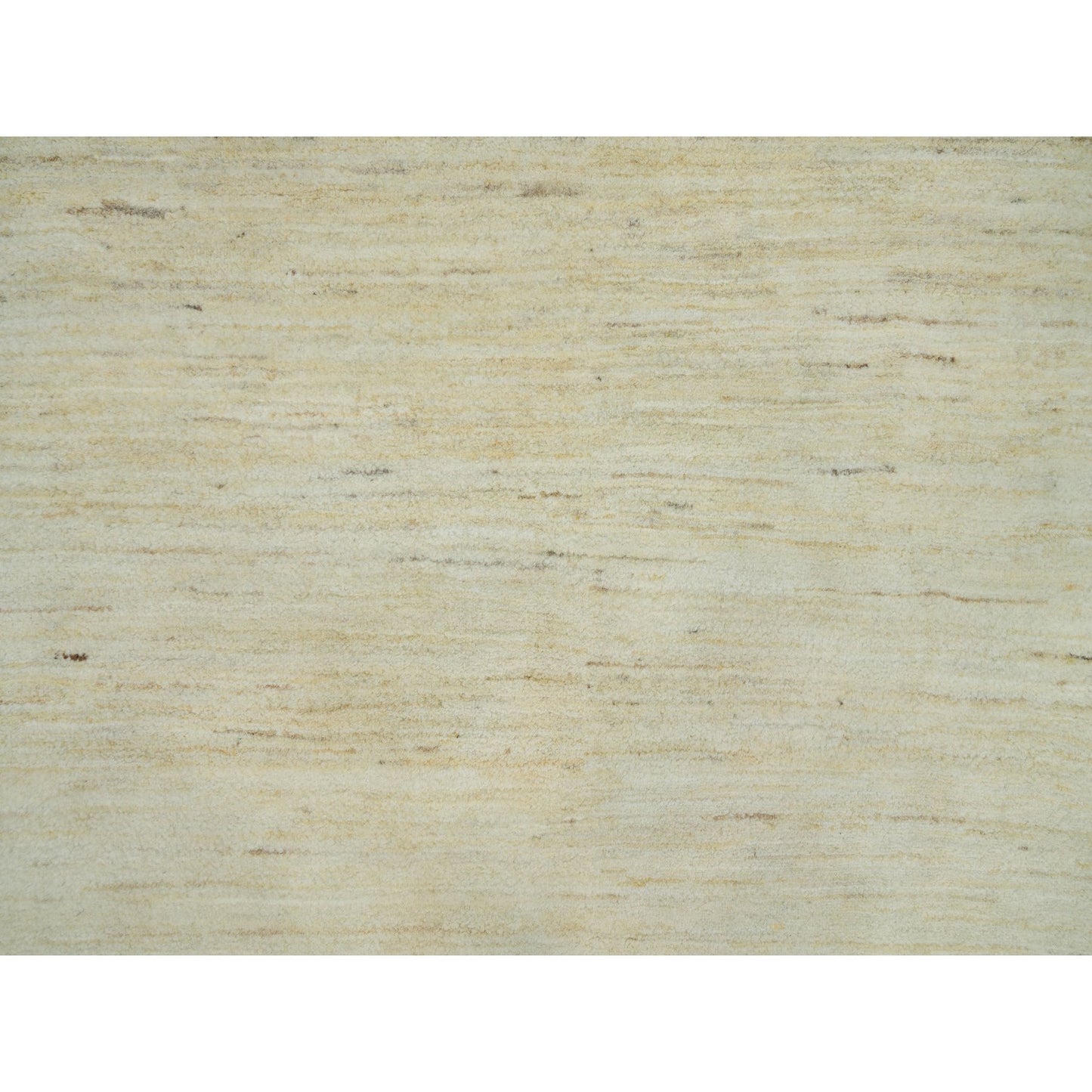 4'X8' Ivory Lori Buft Plain Design Wool Hand Knotted Wide Runner Rug