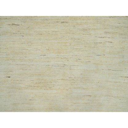 4'X8' Ivory Lori Buft Plain Design Wool Hand Knotted Wide Runner Rug