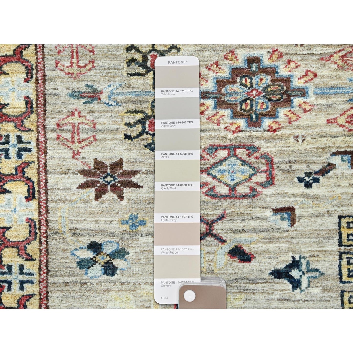 8'X9'6" Cream Afghan Super Kazak Soft Wool Hand Knotted Oriental Rug