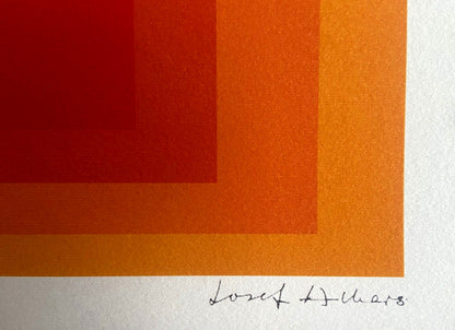 Josef Albers Lithograph Coa Hand-Numbered Signed O.P. Stamp