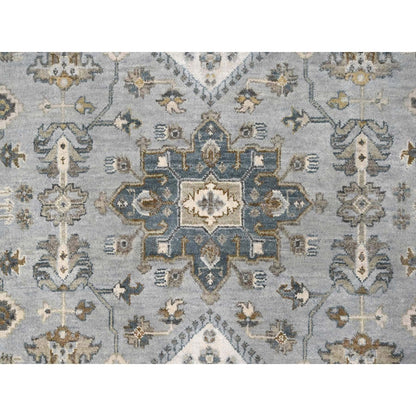 11'X11' Agreeable Gray Karjihooz 100% Wool Hand Knotted Squarish Rug